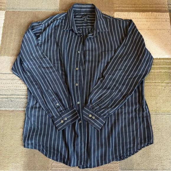 Van Heusen Other - Van Heusen Navy Striped Button Down Shirt